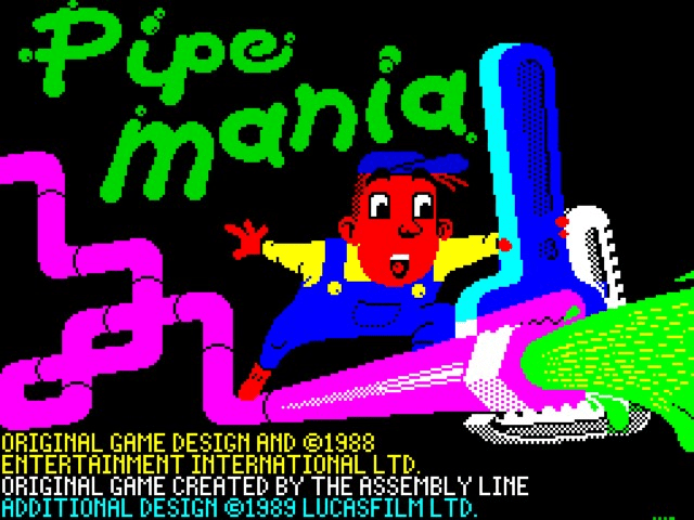 Pipe Mania title screen for ZX Spectrum